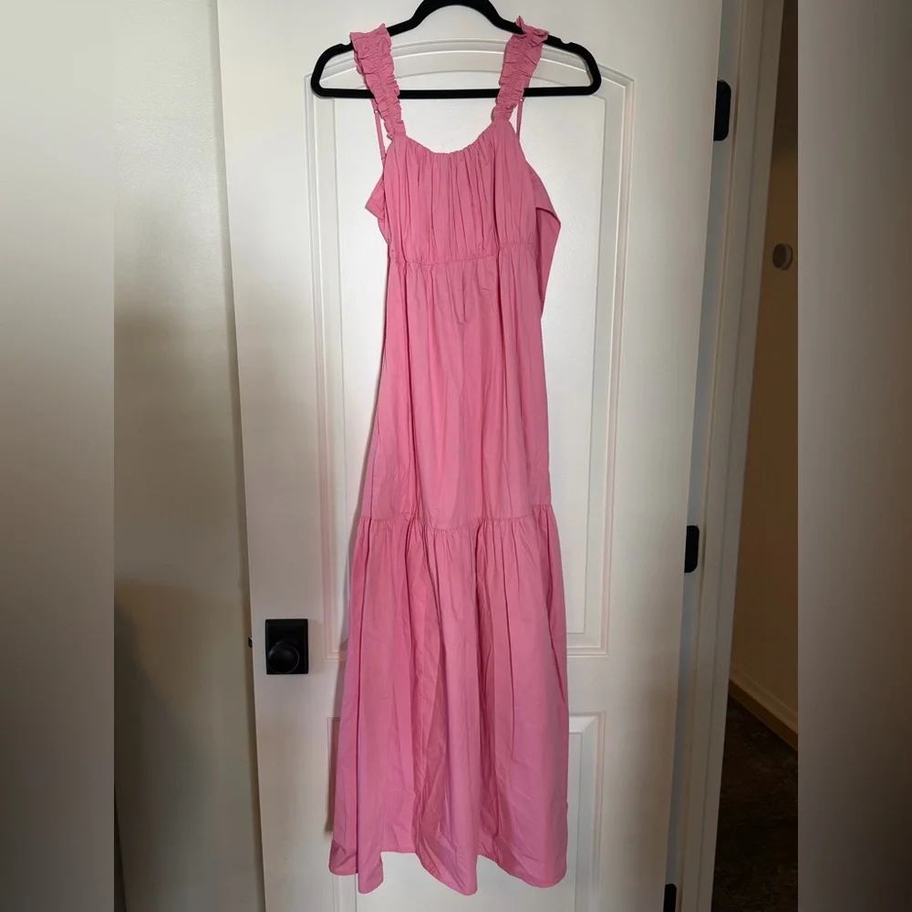Abercrombie & Fitch Bow Back Poplin Maxi Dress